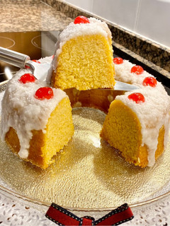 Una foto de Pastel con Corn Flakes y coco. (Cake with Corn Flakes and coconut)