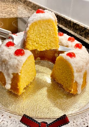 Una foto de Pastel con Corn Flakes y coco. (Cake with Corn Flakes and coconut)