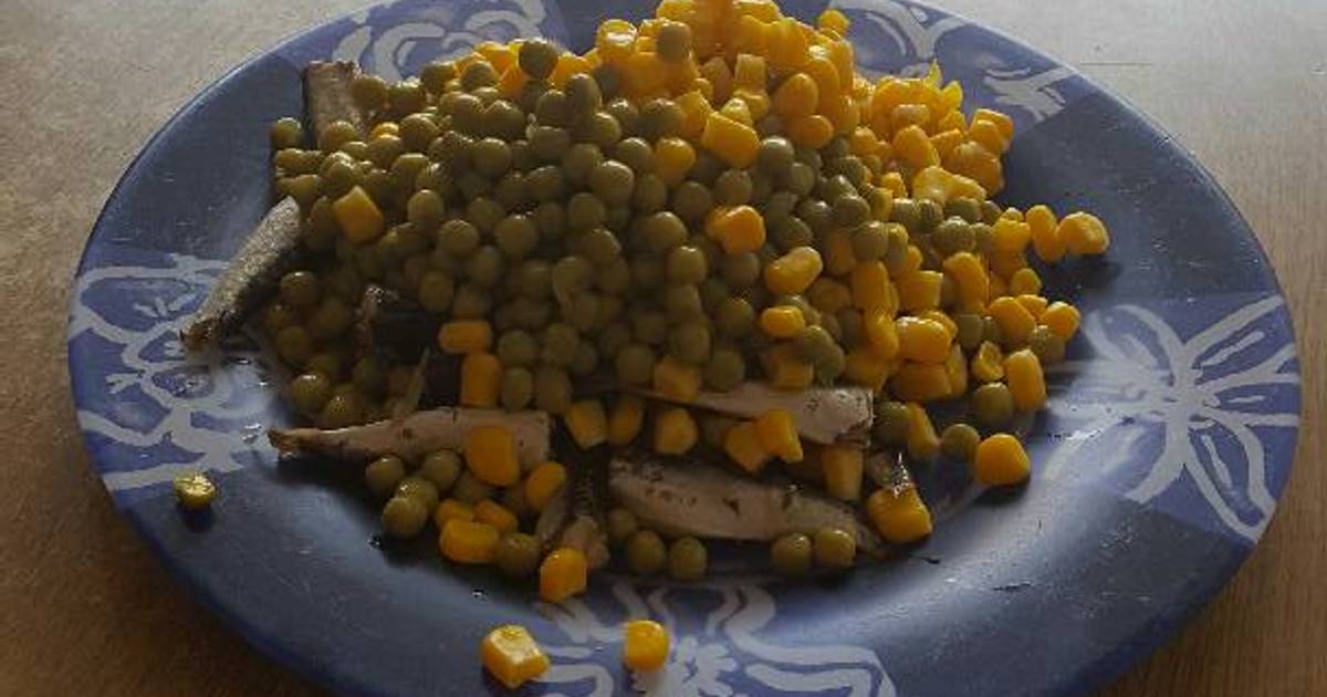 Sardinas en lata con maíz y guisantes. Receta de dieta Receta de frida1-  Cookpad
