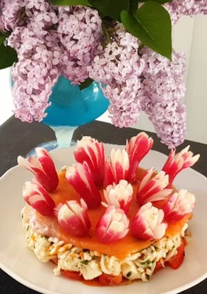 Une photo de Timbale de saumon fumé
