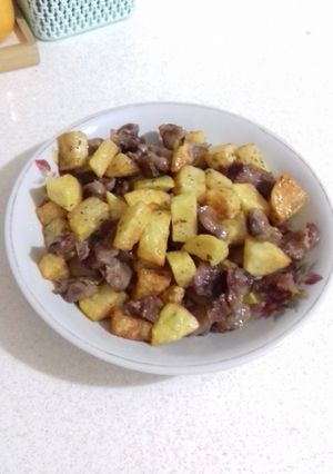 صورة لوصفة قوانص الدجاج مع الطاطا