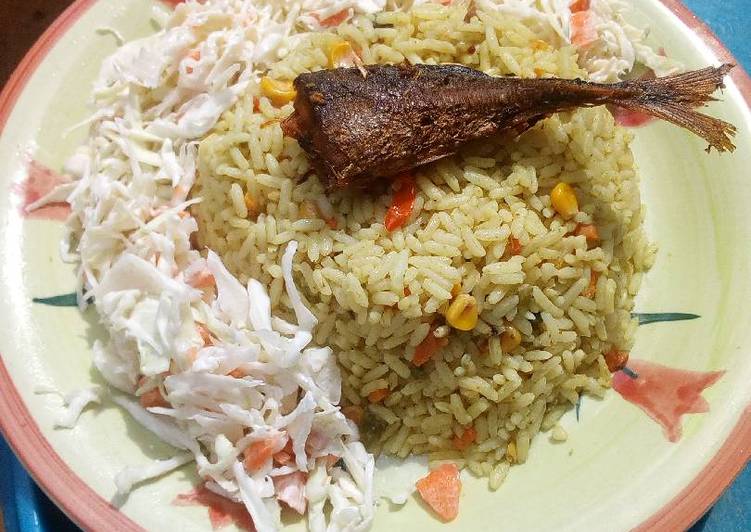 Fried rice and salad