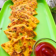 Vegetable besan chilla A picture of Vegetable besan chilla.