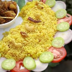 A picture of Pulao with milk.