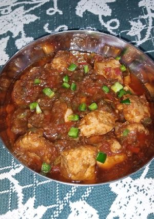 A picture of Capsicum Chicken Karahi.