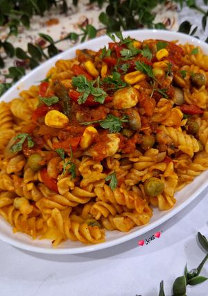 عکسی از دستور ماکارونی سبزیجات😋