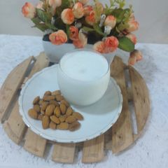 A picture of Almond strawberry 🍓shake 😋 healthy cool shake.