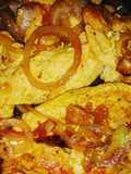 Pechuga de pollo encebollada