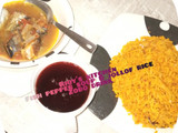 Jollof rice & Fish pepper soup, Zobo drink