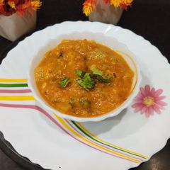 A picture of Kaddu ka bharta (Pumpkin subji).