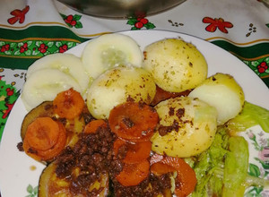 Una foto de Salteado con papas Almuerzo exprés