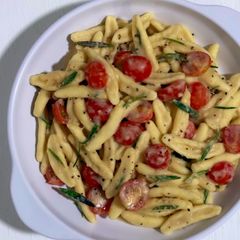 A picture of Capunti in Garlic and White Bean Sauce.
