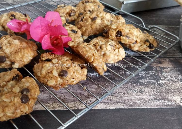 Crunchy Oatmeal Olive Oil Cookies (No Mixer)