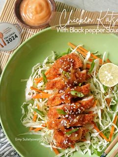 Foto resep Chicken Katsu With Black Pepper Sauce
