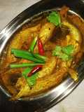 বেগুন পেঁয়াজ শাক দিয়ে কাজলী মাছের ঝাল (begun peyaj shaak diye kajli macher jhol recipe in Bengali)