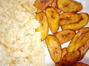 A picture of egg plantain scrambled