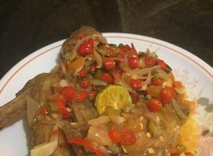 Foto resep Ayam siram pecak bumbu iris