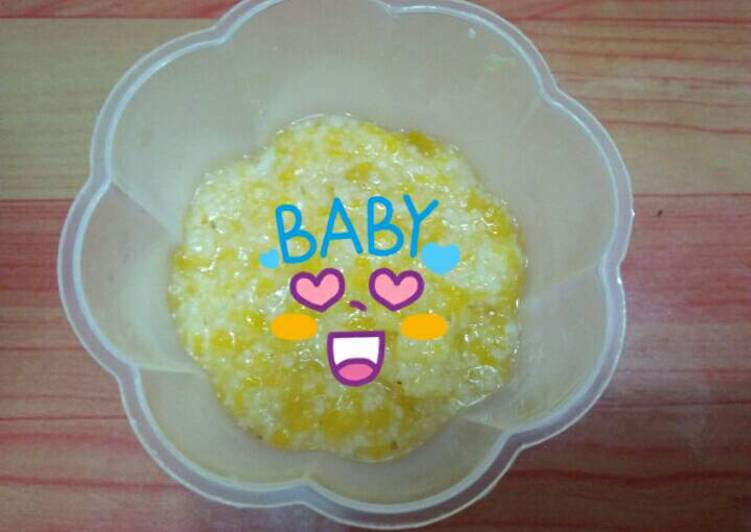 Resep Mpasi bubur labu nasi Anti Gagal