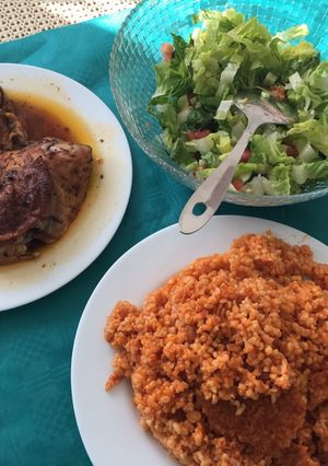 صورة لوصفة برغل مع جاج بالفرن