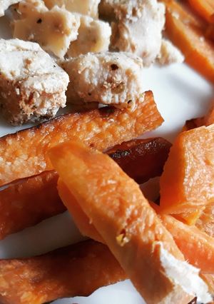 Édesburgonya csirkemellel recept fotója