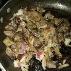 A picture of Lightly cooked liver.