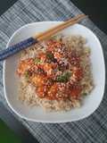 Sweet and Spicy Sesame Chicken with Rice