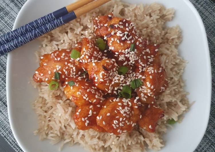 Steps to Make Any-night-of-the-week Sweet and Spicy Sesame Chicken with Rice