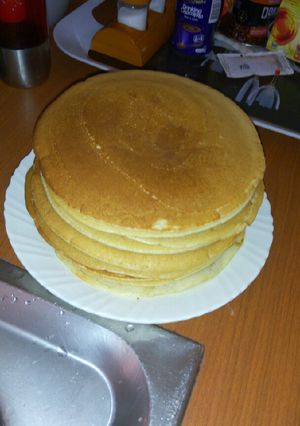 A picture of Fluffy puffy pancakes.