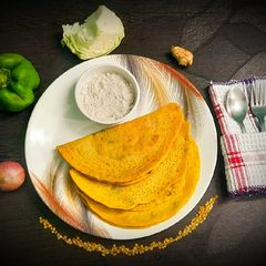A picture of Stuffed Moong dal chilla.