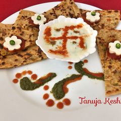 Paneer mix veg paratha A picture of Paneer mix veg paratha.