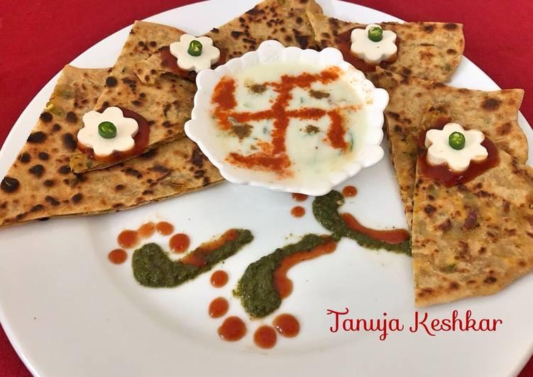 Recipe of Perfect Paneer mix veg paratha