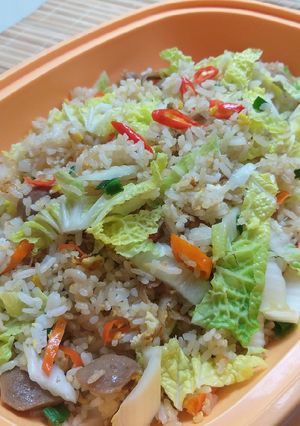 Foto resep Nasi goreng teri sawi putih