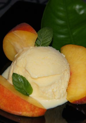 Una foto de Helado casero de Melocotón