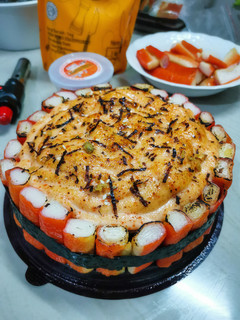 Foto resep Salmon Mentai Rice Birthday Cake