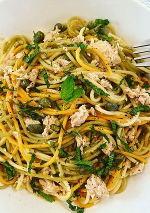 Une photo de Spaghettis tricolores au Thon