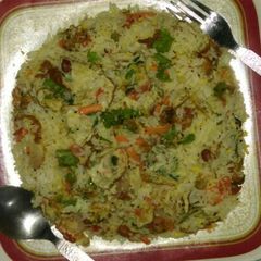 A picture of Omelette Fried rice.