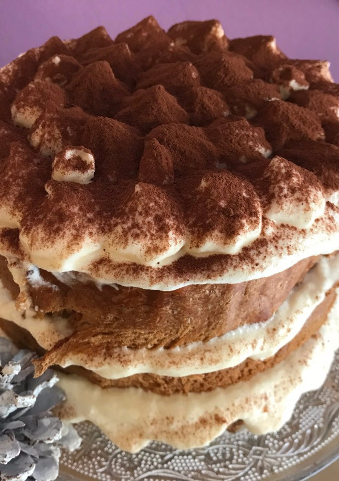Una foto de Tiramisú de Panettone
