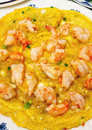 Hình của món Trứng Chiên Cốm Tôm.