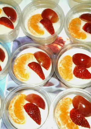 Foto resep Puding Vanilla Fruit
