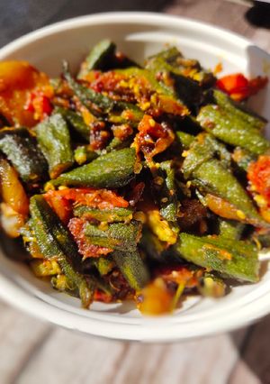 A picture of Butter Bhindi Masala.