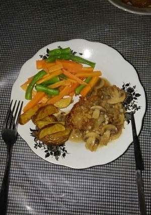 Foto resep Beef crispy steak sauce mushroom