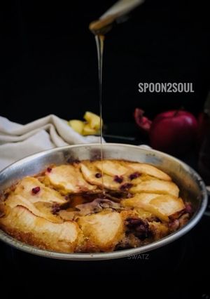 A picture of Apple Pomegranate Clafoutis.
