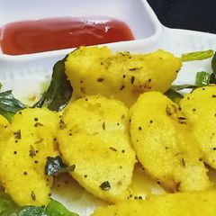 A picture of Masala potato idli.