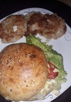 صورة لوصفة هامبورغر بكفتة الدجاج