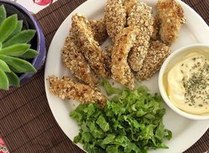 Una foto de Chicken fingers saludables