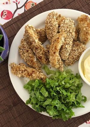 Una foto de Chicken fingers saludables