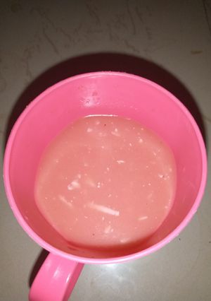 A picture of Water melon and coconut drinks.