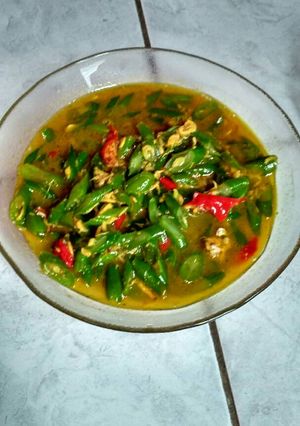 Foto resep Sayur buncis udang rebon kuah kuning