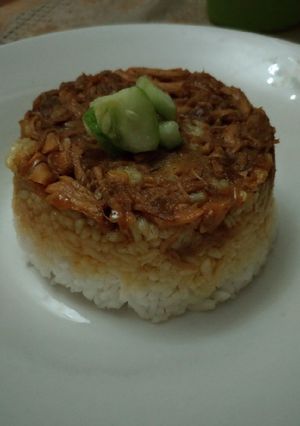 Foto resep Nasi tim (ayam goyeng)