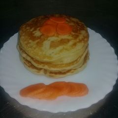 A picture of Carrot flavoured American/Fluffy pancakes. #Authormarathon.